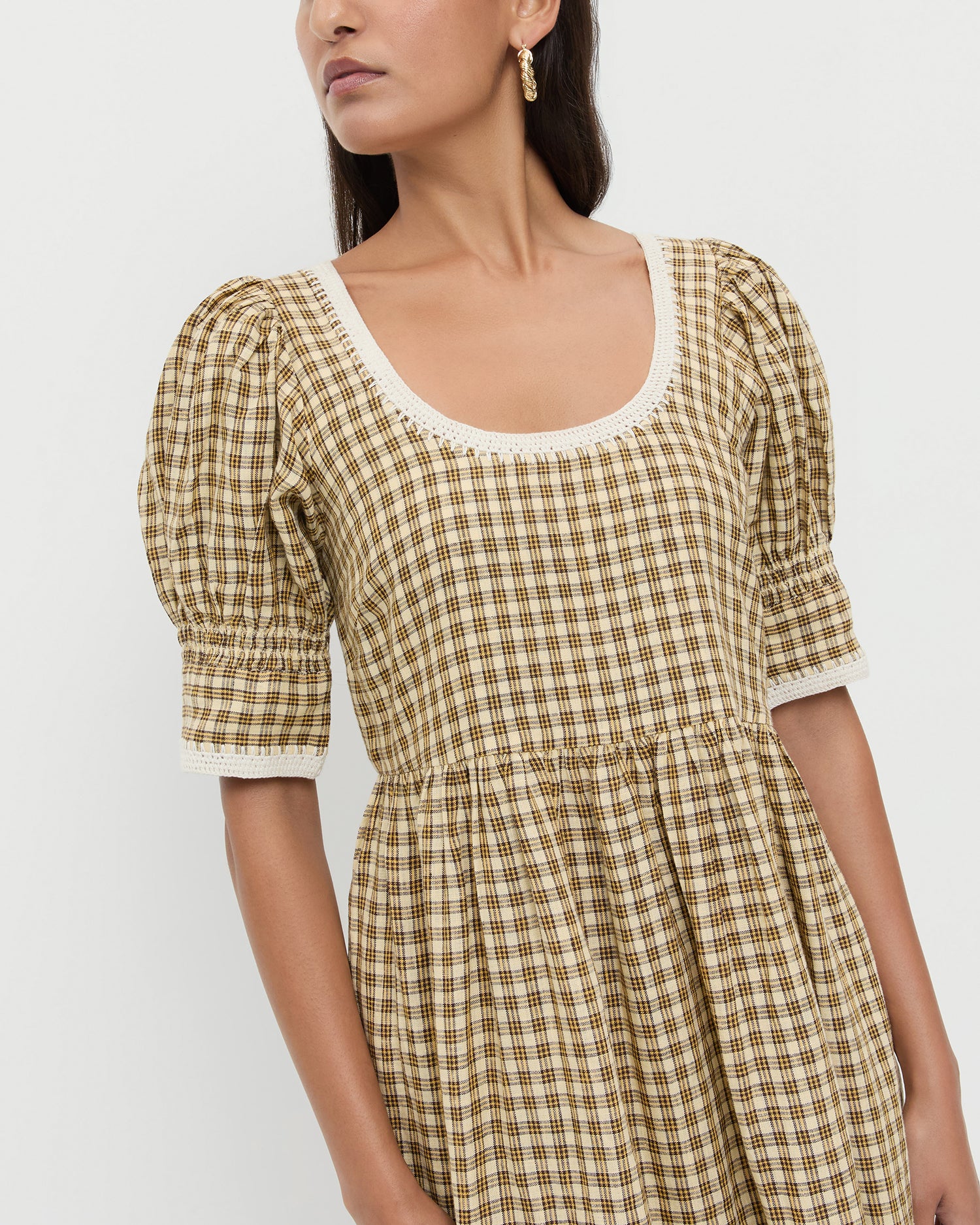 Gillian Brown/Butter Puff-Sleeve Dress | Dresses | Apparel XXS Gillian Brown/Butter Puff-Sleeve Dress | Dresses | Apparel XXS