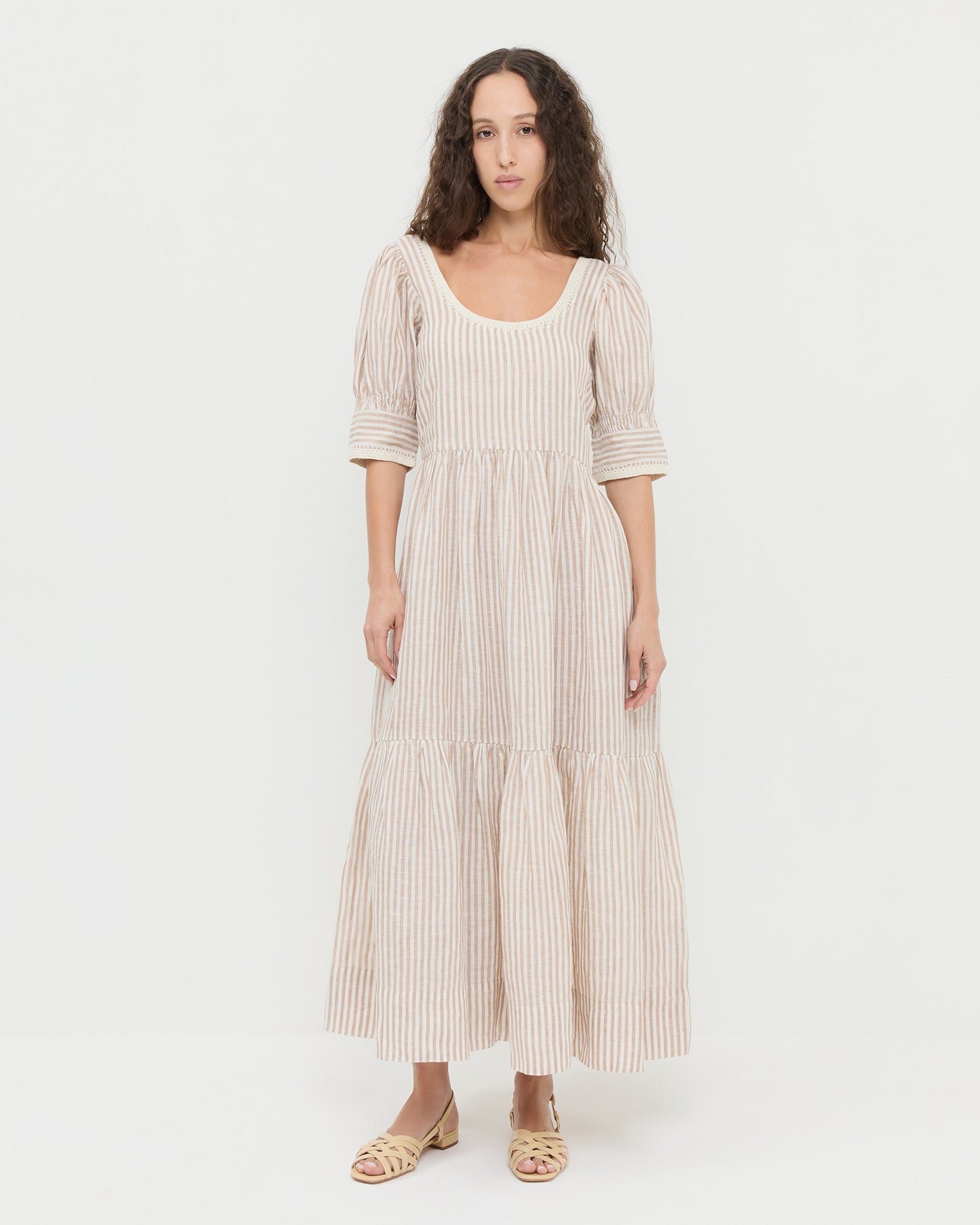 Gillian Brown/Cream Puff-Sleeve Dress | Dresses