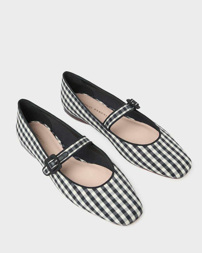 Ginger Black/White Gingham Mary Jane in black and white gingham cotton.