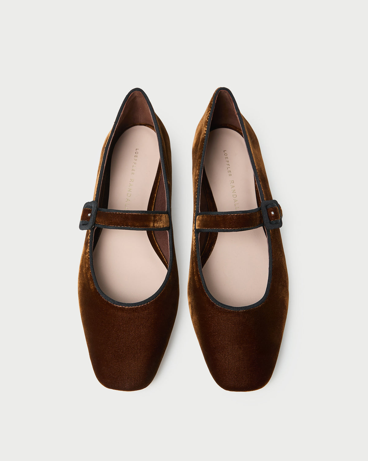 Ginger Brown Velvet Mary Jane in dark brown velvet.