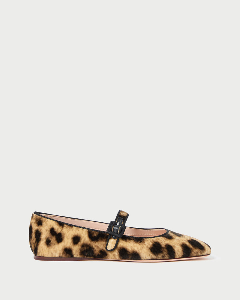 Ginger Leopard Velvet Mary Jane in leopard print velvet.