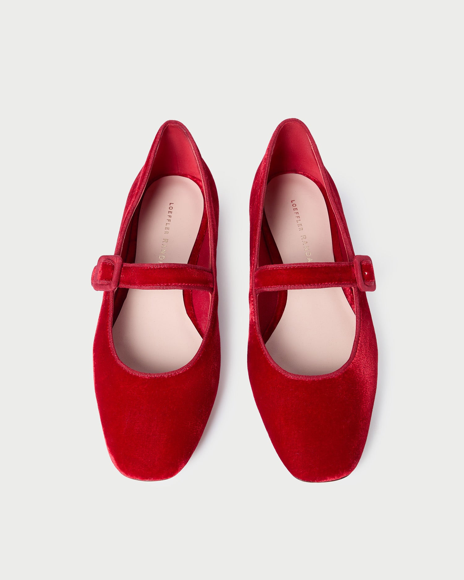 Ginger Red Velvet Mary Jane Flats Footwear