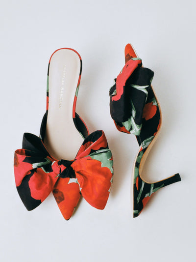 Margot Black Floral Bow Mule - Loeffler Randall