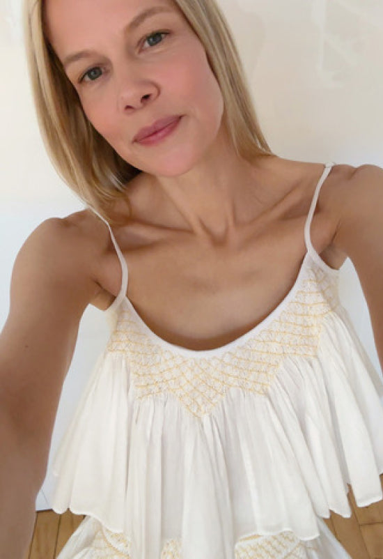 Nola Top in white cotton - Loeffler Randall