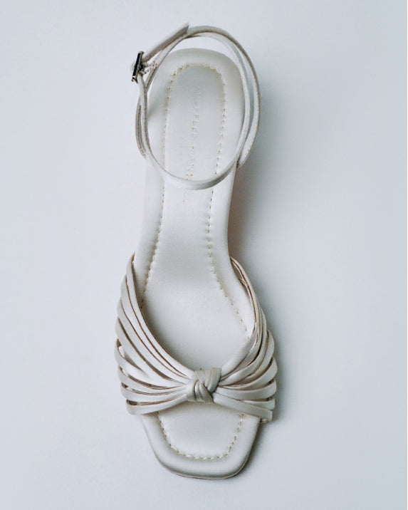 Olivia Cream Knot Mid-Heel Sandal - Loeffler Randall
