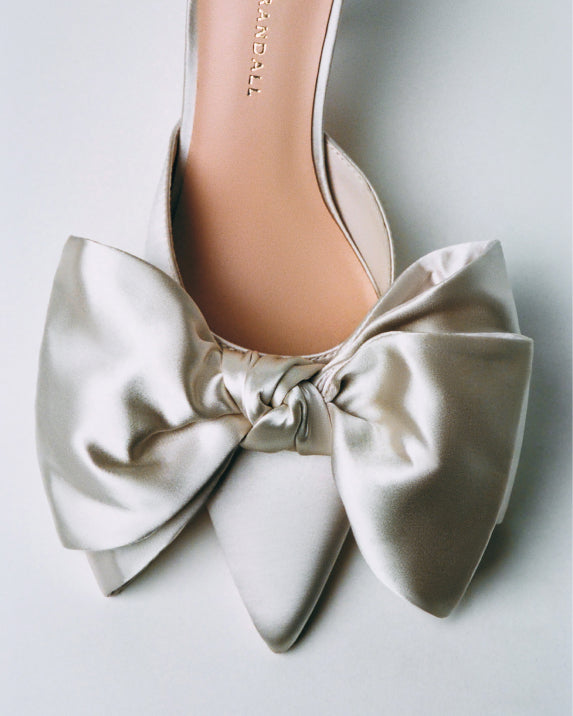 Margot Cream Satin Bow Mule - Loeffler Randall