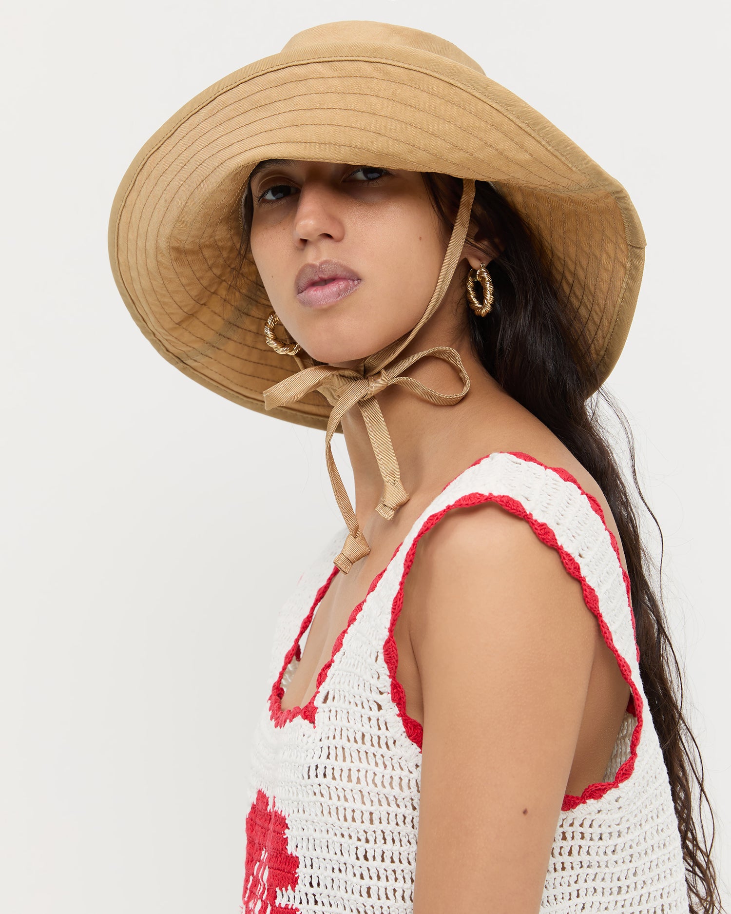 Hannah Parchment Nylon Bucket Hat | Hats | Accessories