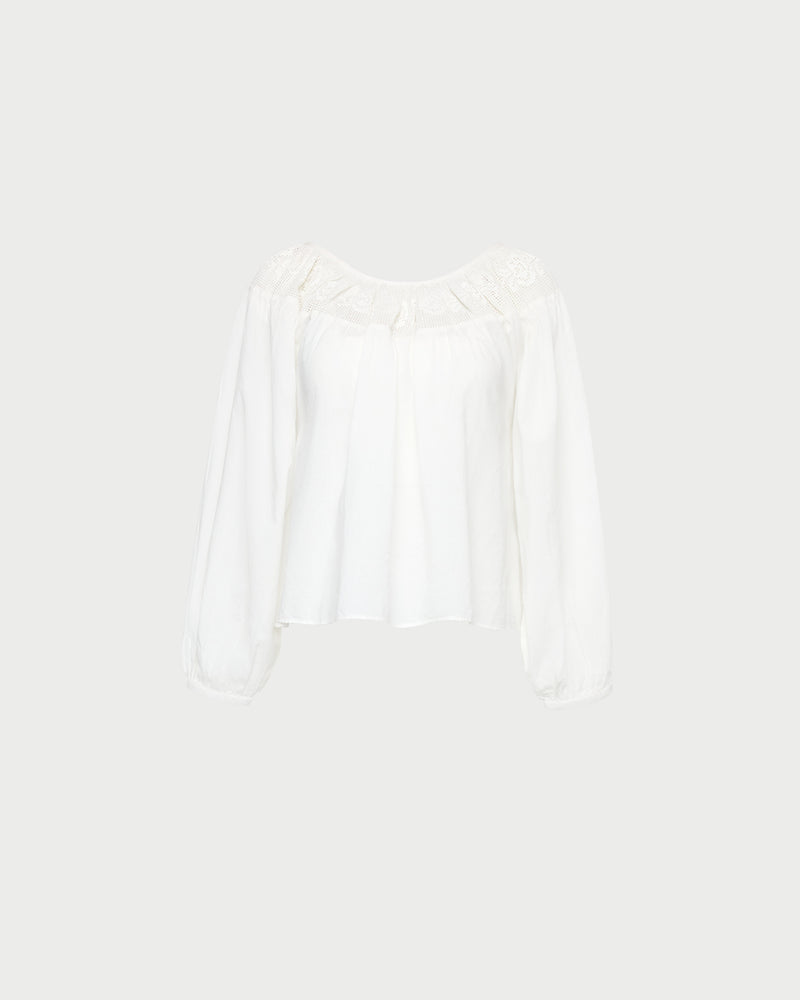 Hattie cotton top in cream.