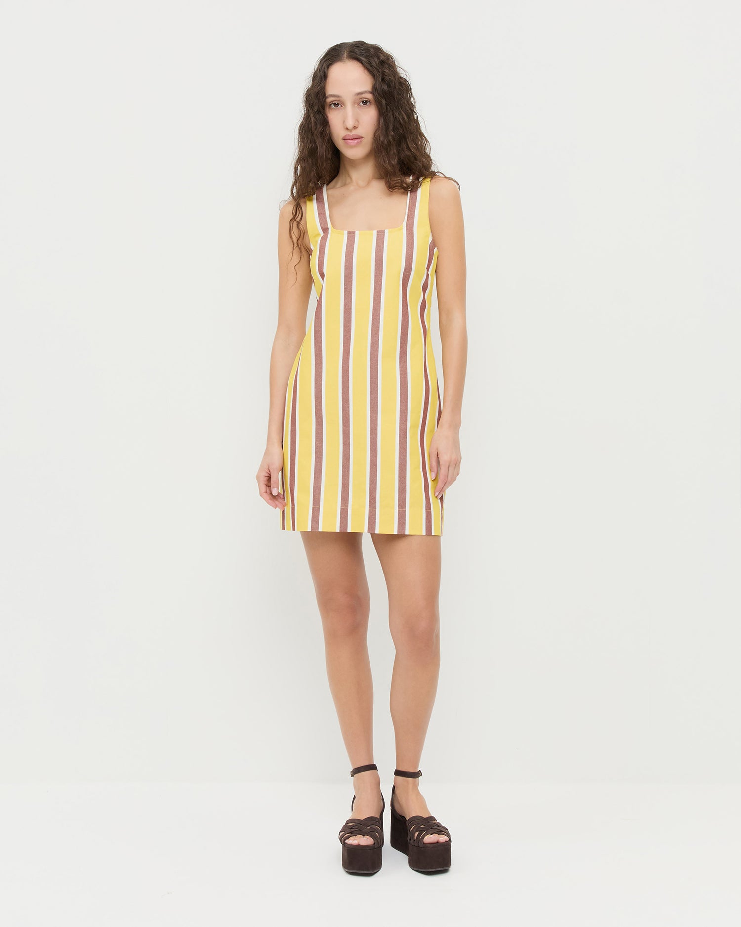 yellow brown dress Havi Mini Dress