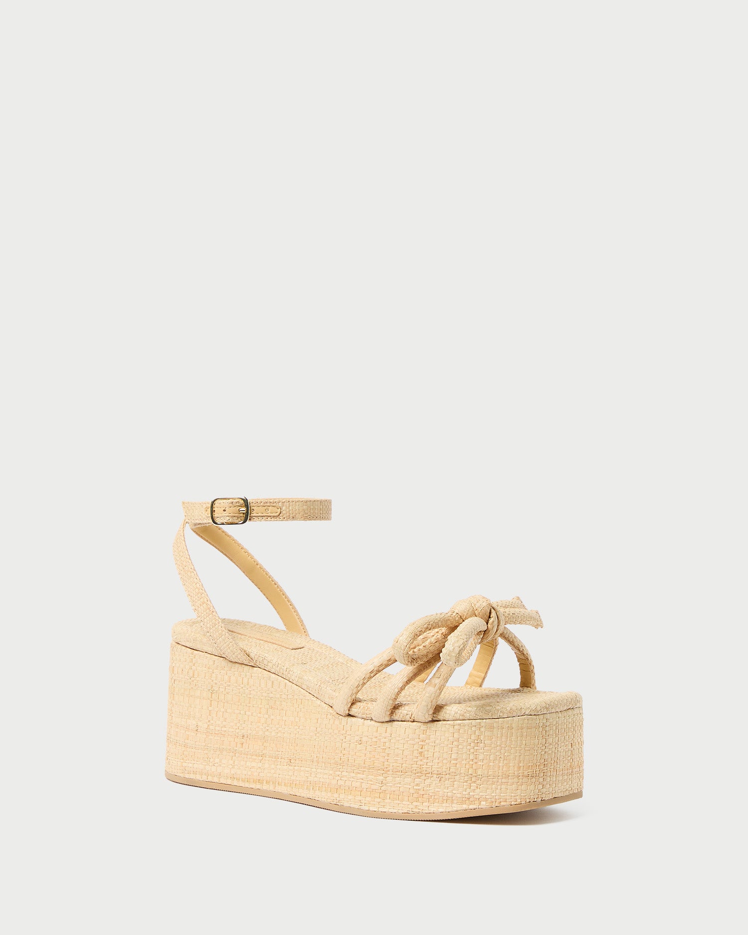 Loeffler Randall | Hudson Natural Raffia Platform Sandal l Flat Sandals ...