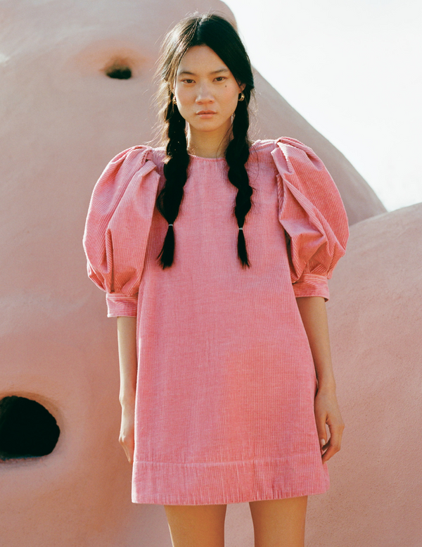 Willy Mini Dress in pink corduroy - Loeffler Randall
