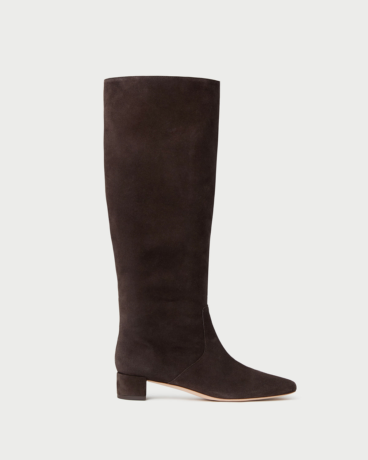 Indy Brown Suede Tall Boot in brown suede.