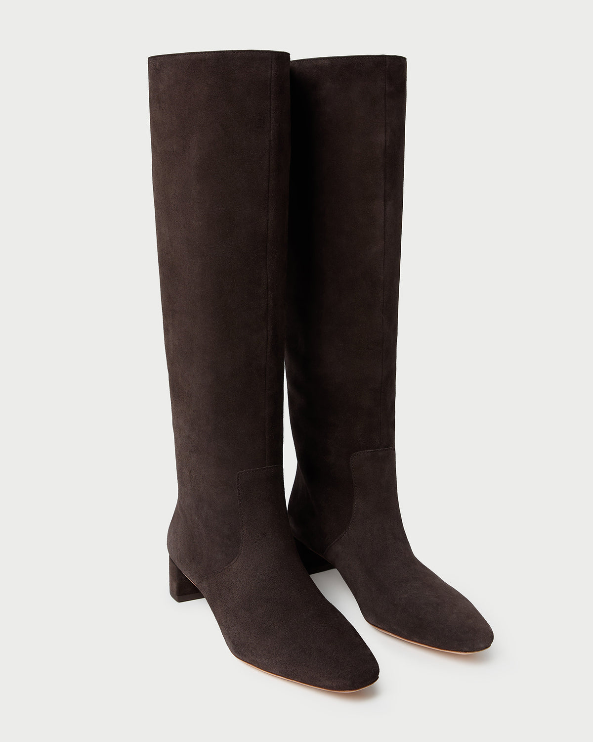 Indy Brown Suede Tall Boot in brown suede.
