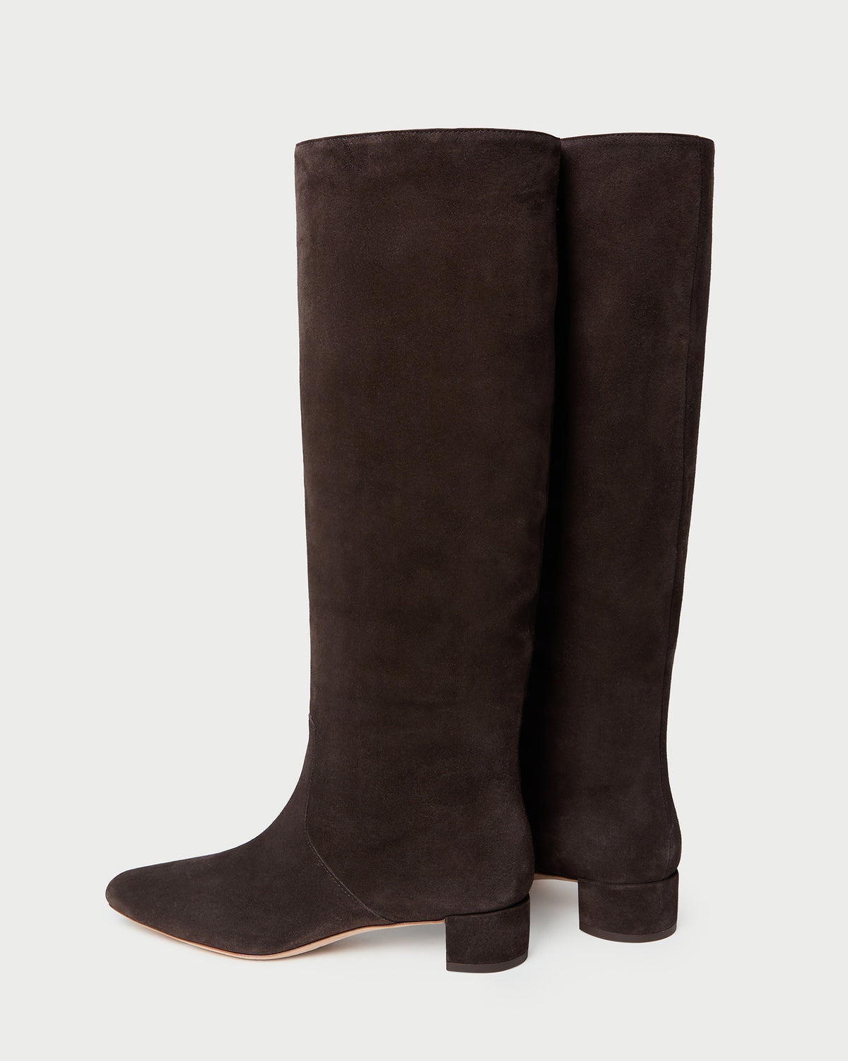 Indy Brown Suede Tall Boot in brown suede.