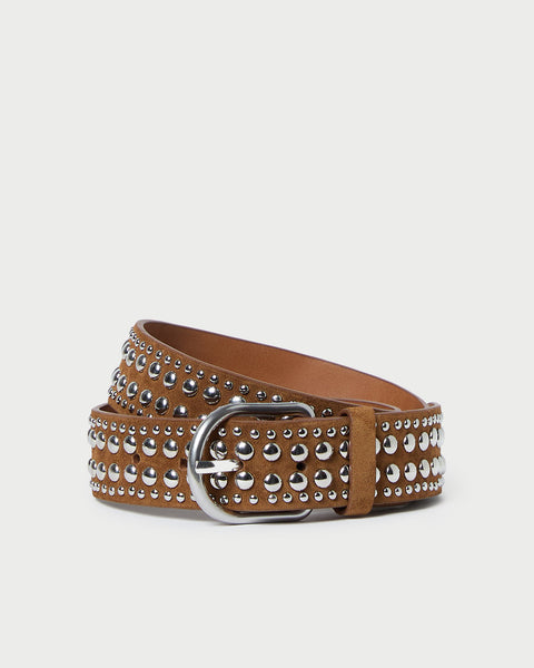 Isaac Cacao/Silver Studded Belt | Belts | Accessories