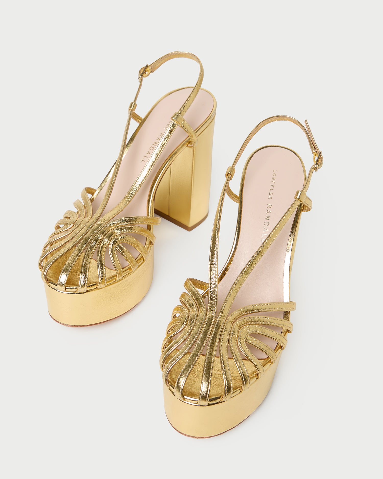 Isabella Gold Leather Platform Sandal | Heeled Sandals