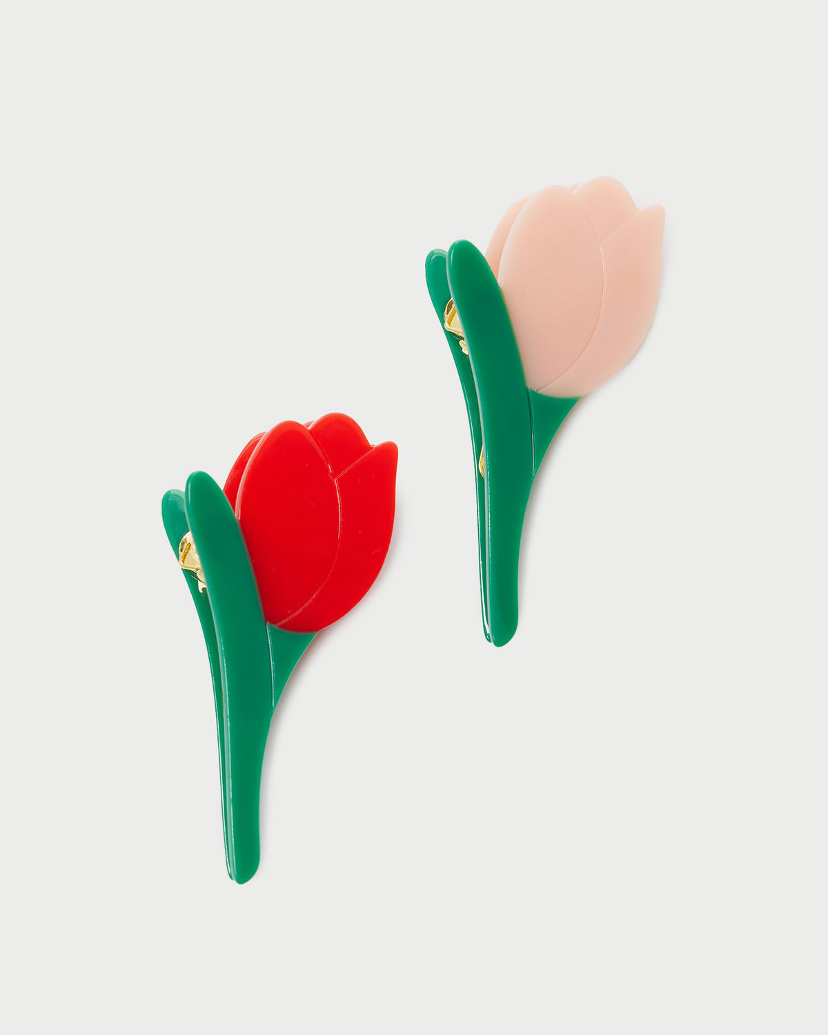 LOEFFLER RANDALL Juniper Maroon/Butter Tulip Clip Set Juniper Red/Pink Tulip Clip Set | Hair Accessories main image 3