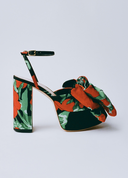 Kiki Black Floral Platform Sandal - Loeffler Randall
