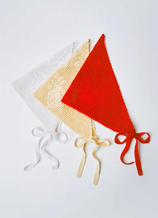 Viv White Crochet Scarf, Viv Butter Crochet Scarf, and Viv Red Crochet Scarf - Loeffler Randall