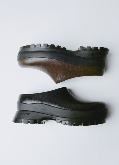 Gemma Black Leather Lug Mule and Gemma Brown Leather Lug Mule - Loeffler Randall