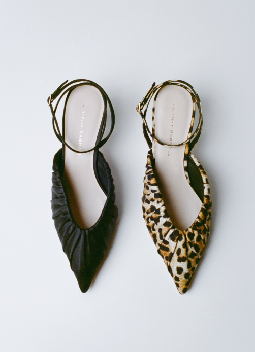 Rio Black Satin Kitten Heel and Rio Leopard Jersey Kitten Heel - Loeffler Randall