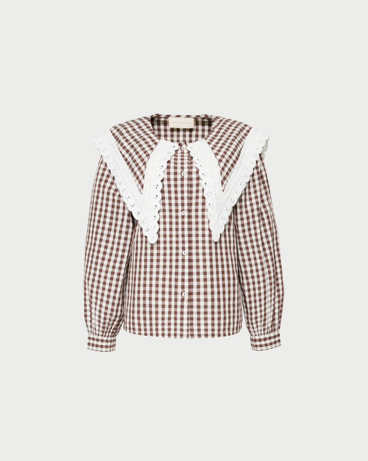 Ken Shirt in brown and cream gingham cotton.