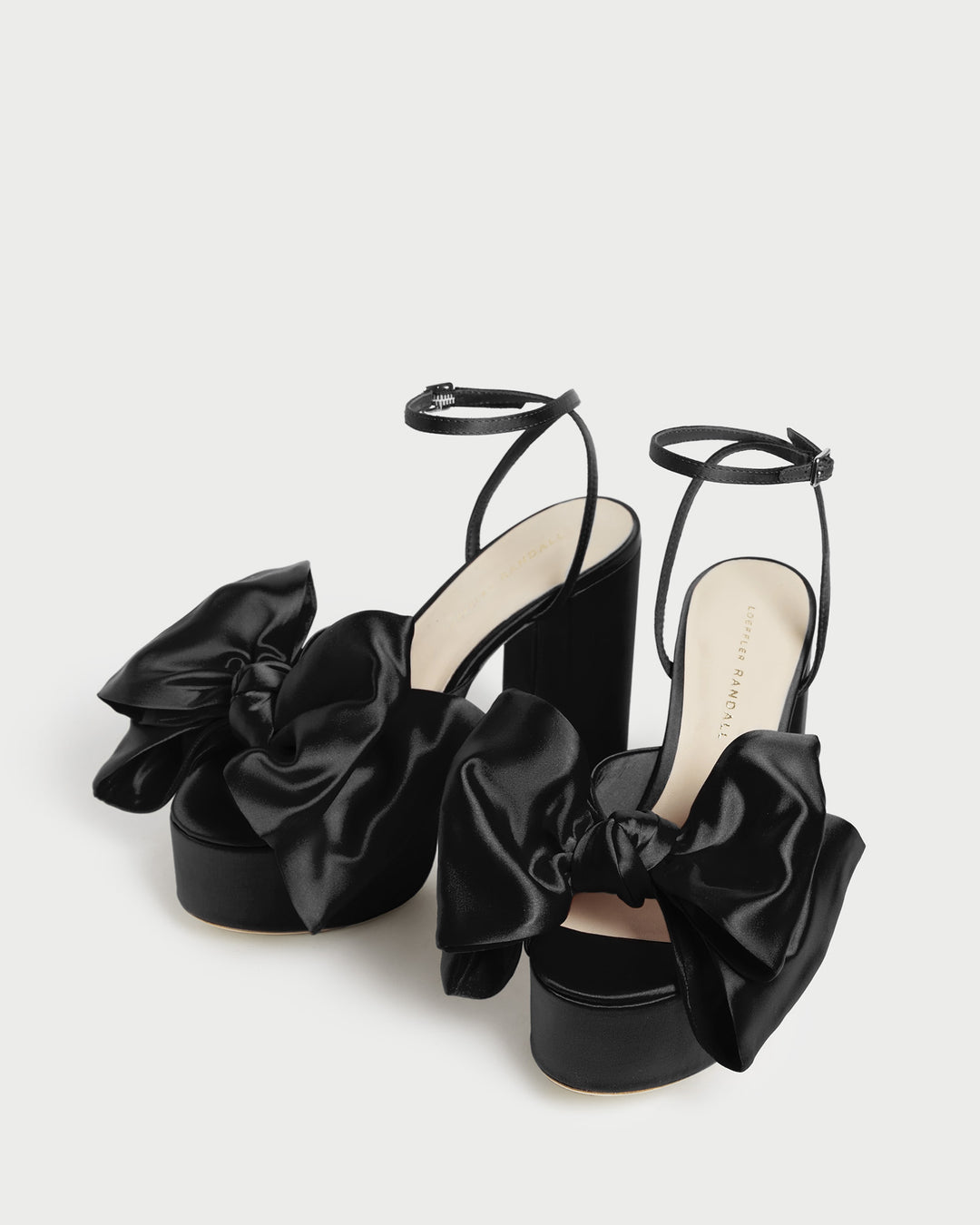 Loeffler Randall | Kiki Black Satin Platform Sandal l Heeled Sandals l ...