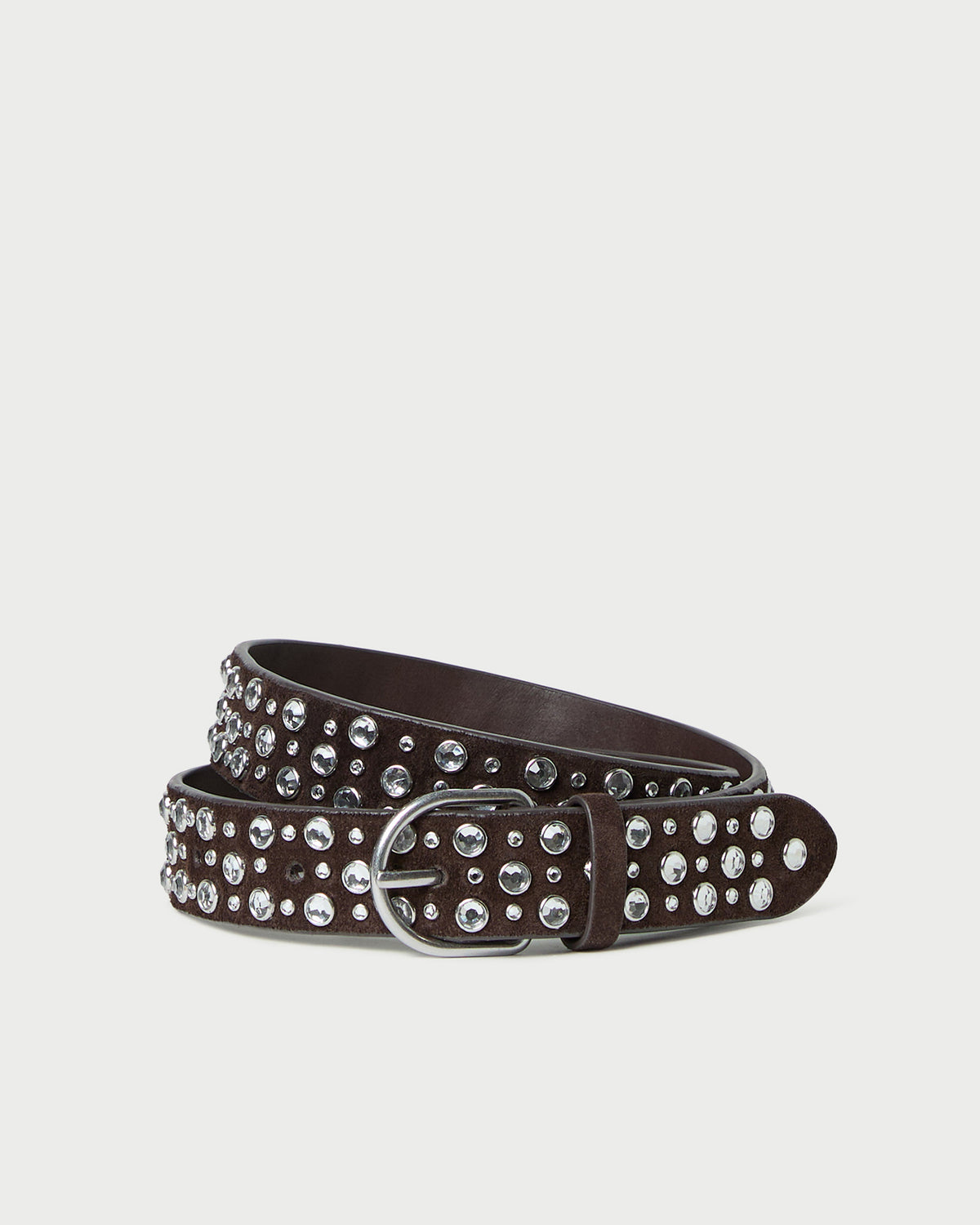 Kip Brown Suede Studded Belt | Belts | Accessories Brown / XS/S Kip Brown Suede Studded Belt | Belts | Accessories Brown / XS/S