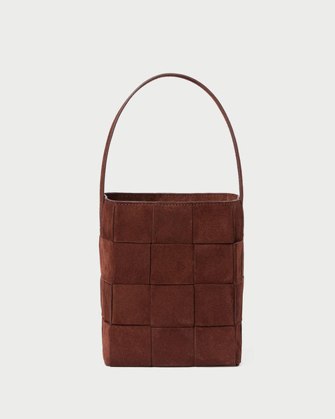 【LOW CLASSIC】SUEDE CARAMEL BOX BAG BROWN LC247BA06BR LOW CLASSIC 24FW SUEDE CARAMEL BOX BAG
