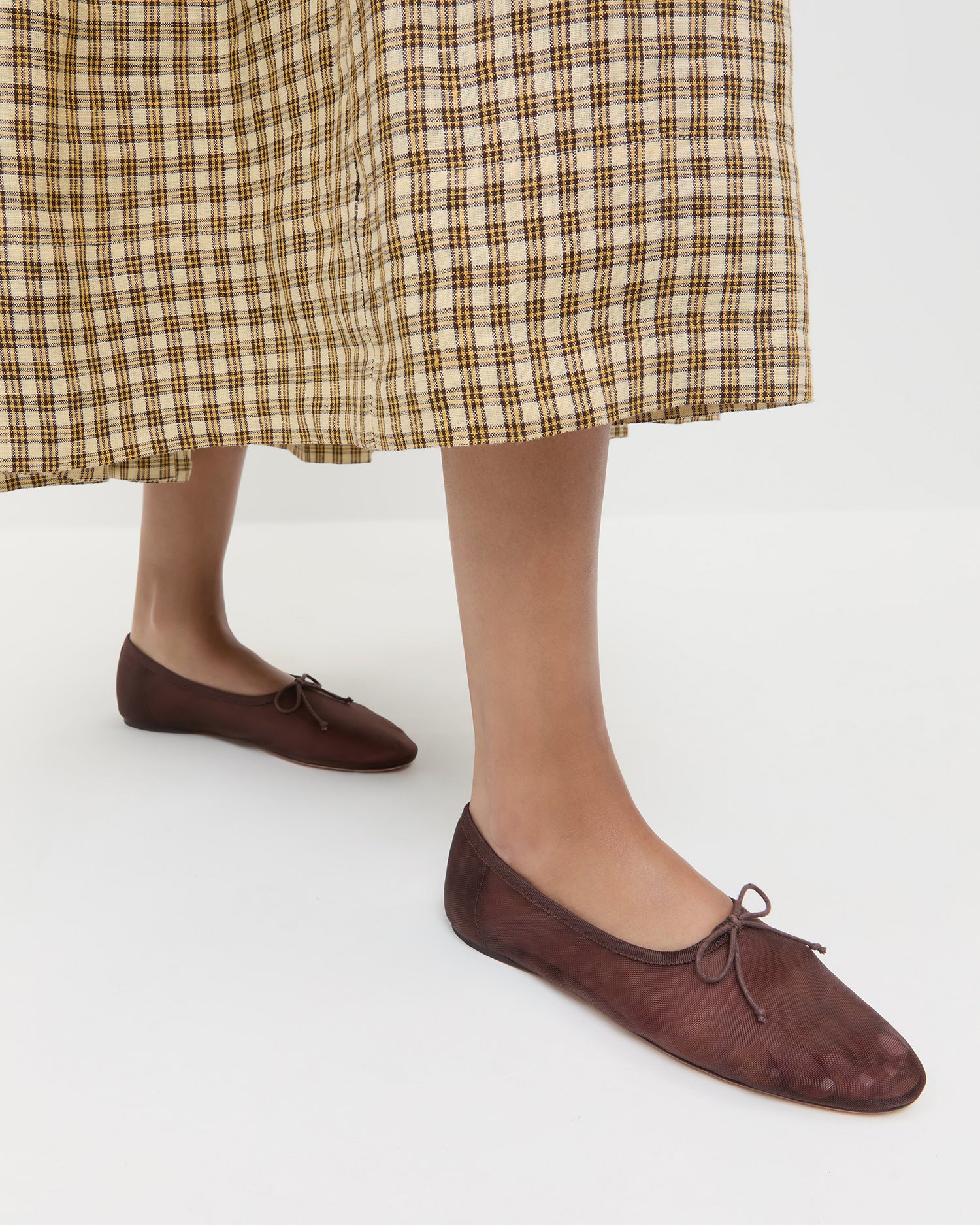 Landon Chocolate Mesh Ballet Flat | Flats