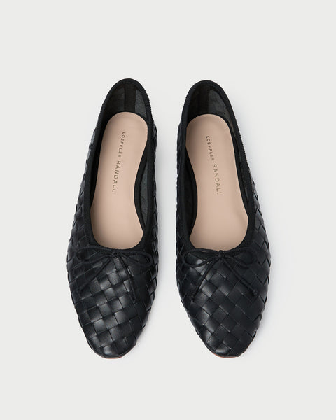 Loeffler Randall Women's Landrey Woven Leather Ballet Flats - Black