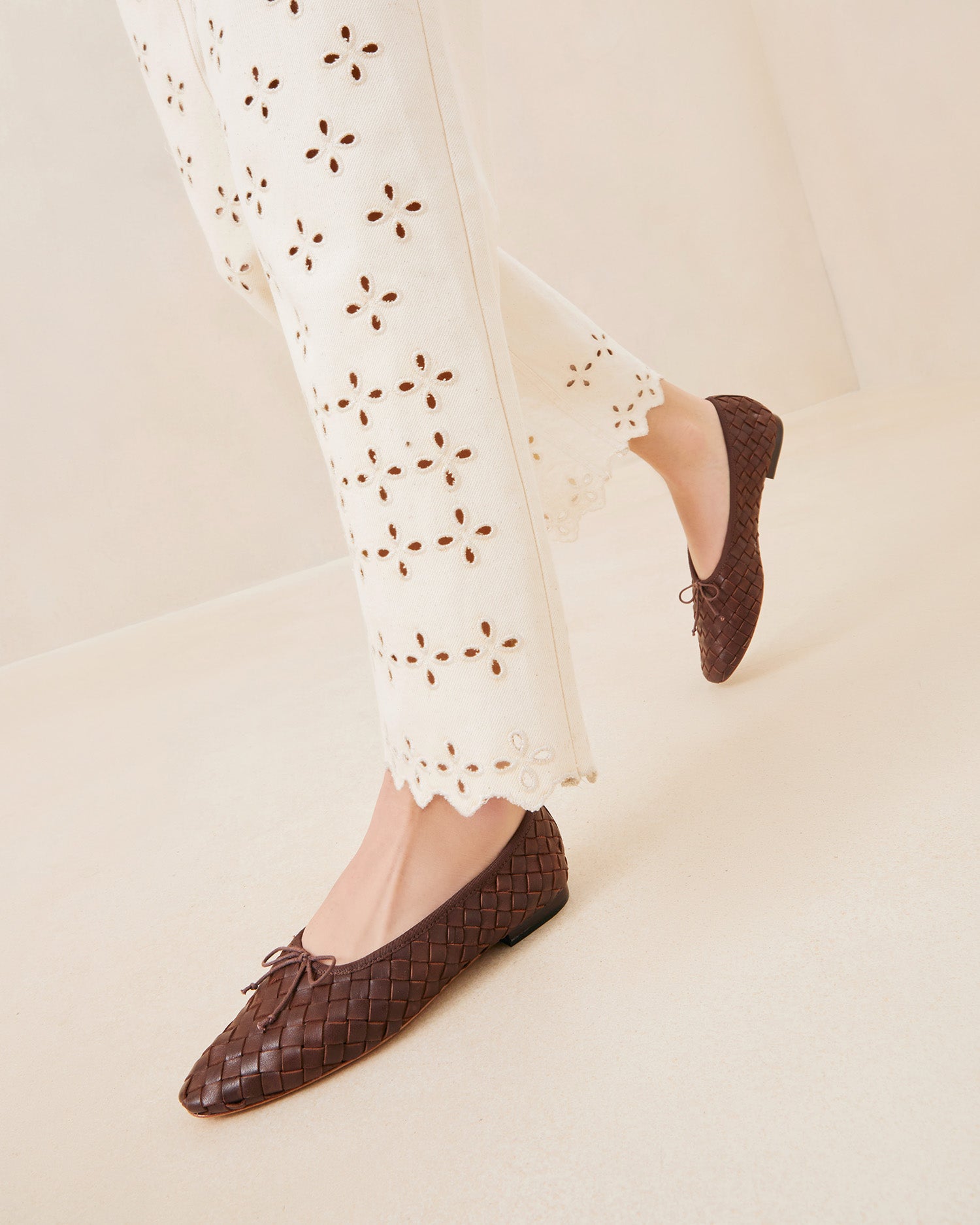 Landry Chocolate Woven Ballet Flat l Flats l Footwear