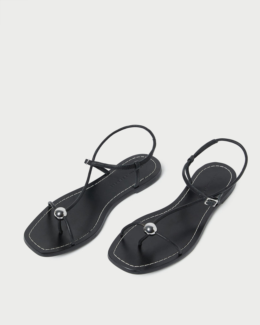 Lara Strappy Flat Sandal in Red