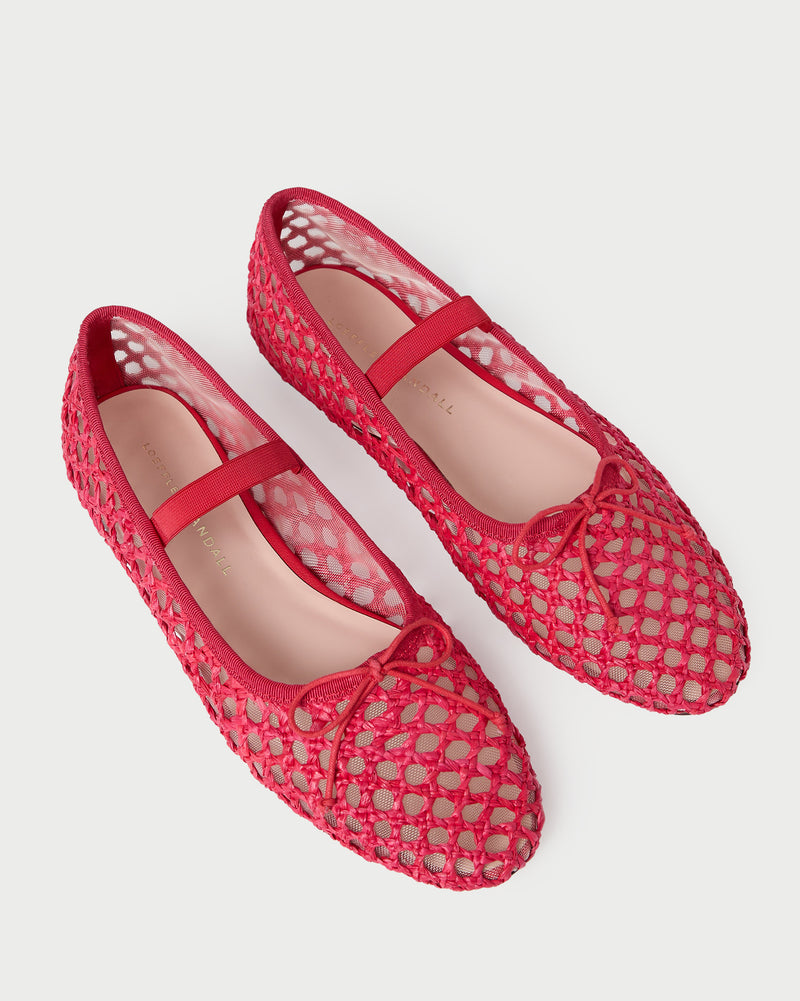 Leonie Red Crochet Ballet Flat