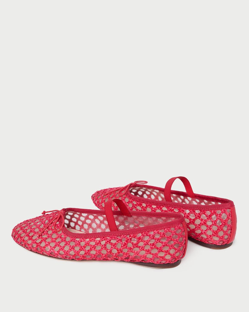 Leonie Red Crochet Ballet Flat