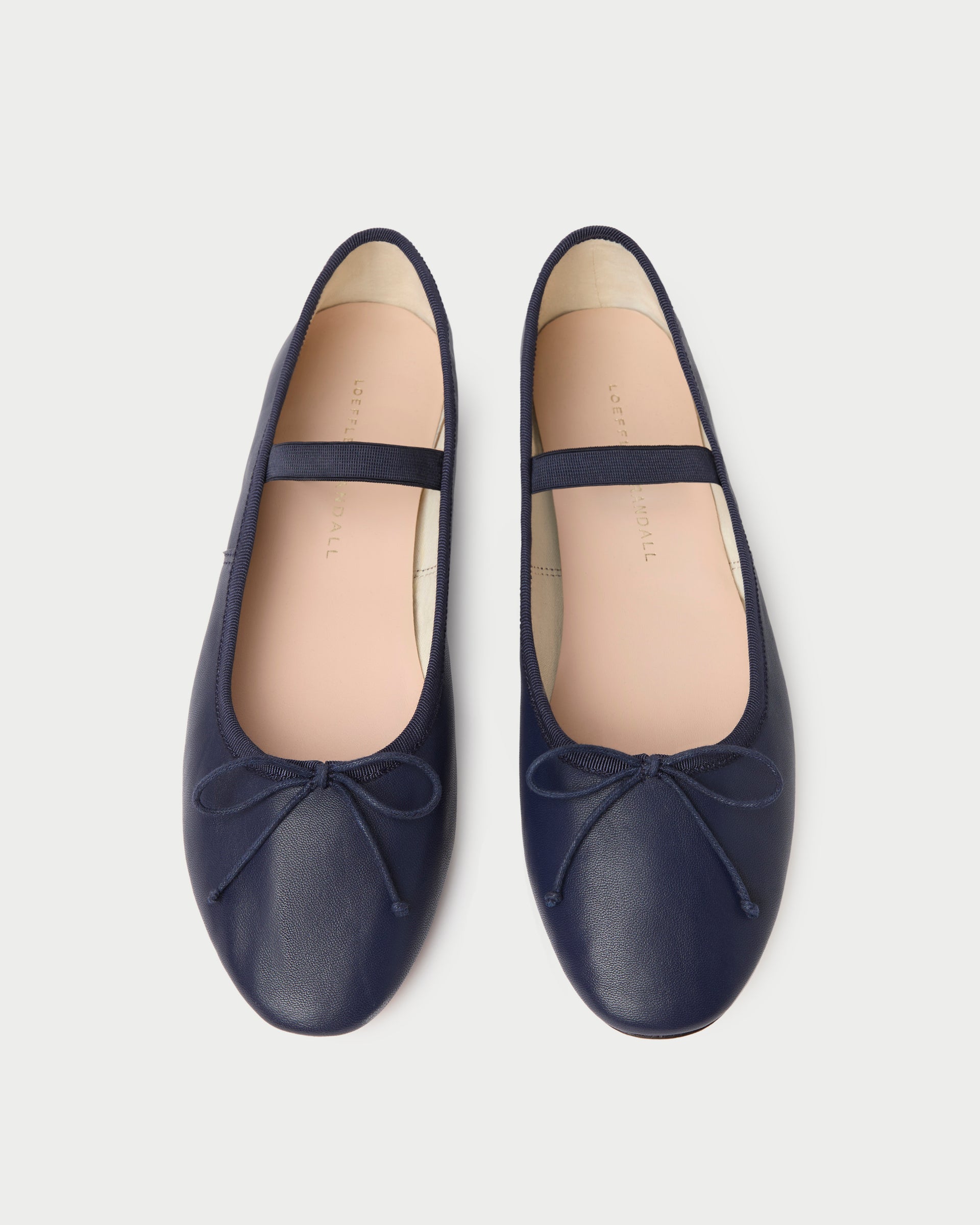 Dress Navy Leather Flats Ladies Leonie Navy Leather Ballet Flat L