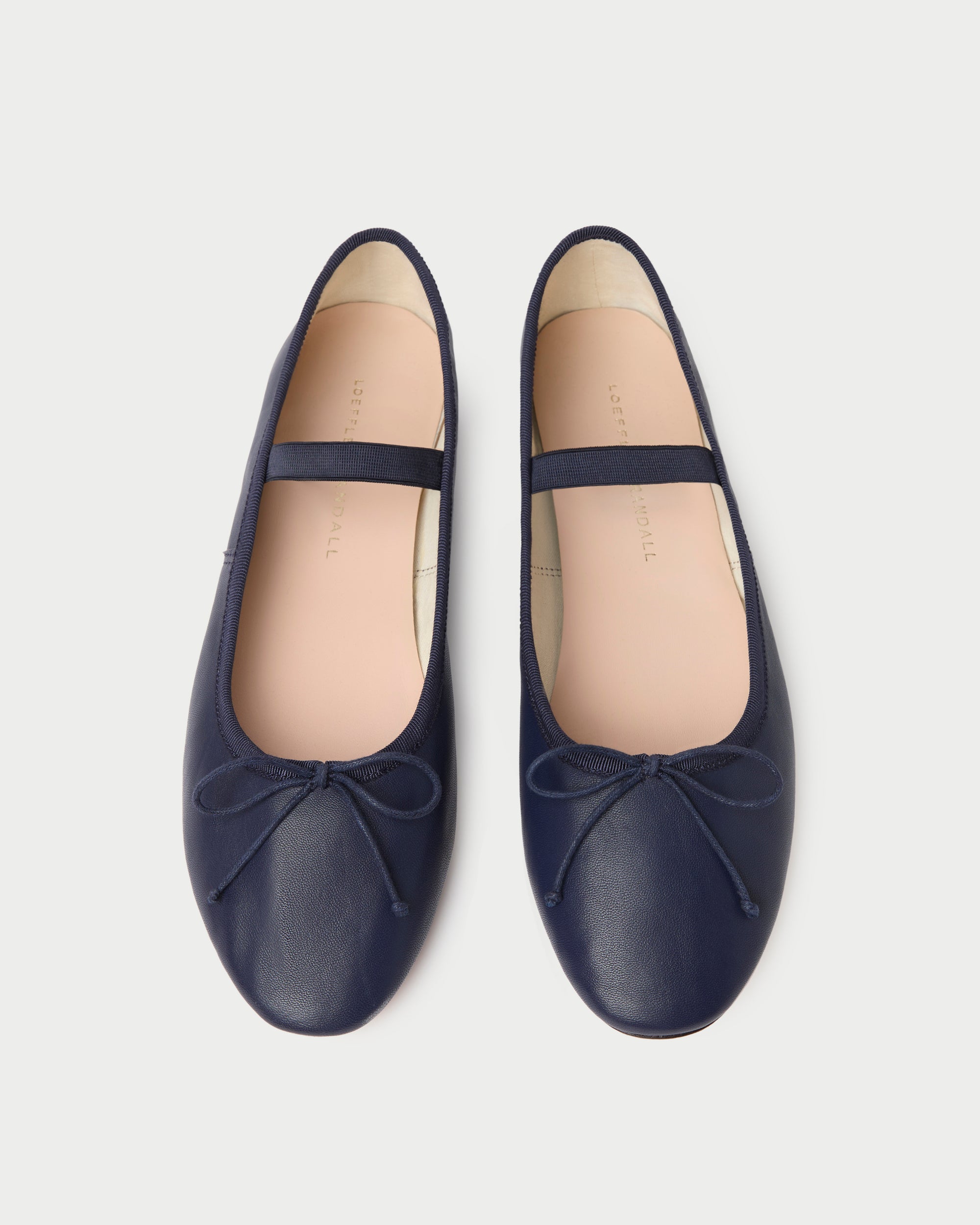 Leonie Navy Leather Ballet Flat Navy
