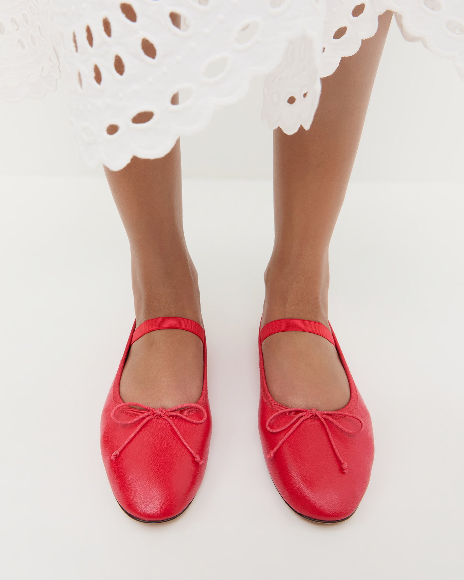Leonie Red Leather Ballet Flat | Flats | Footwear