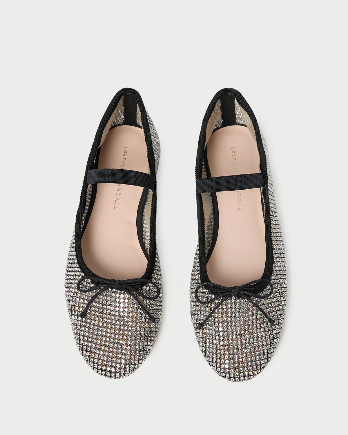 Black Crystal Flats Crystal Ballet Flats in Black for Women | Casadei® main image 2