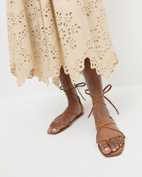 Lianna Cognac Lace-Up Sandal