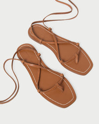 Lianna Cognac Lace-Up Sandal