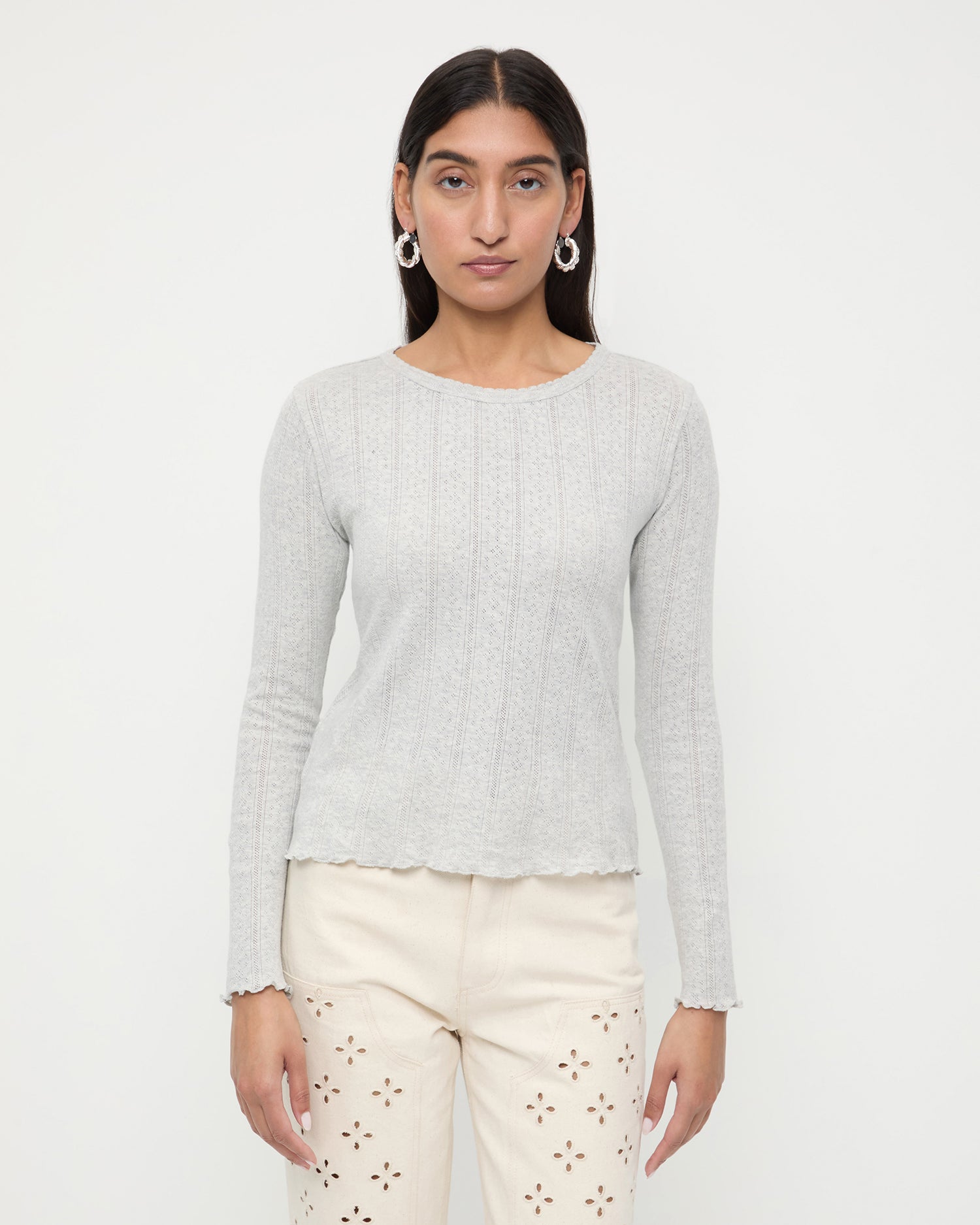 Lola Long Sleeve Top Blue Grey