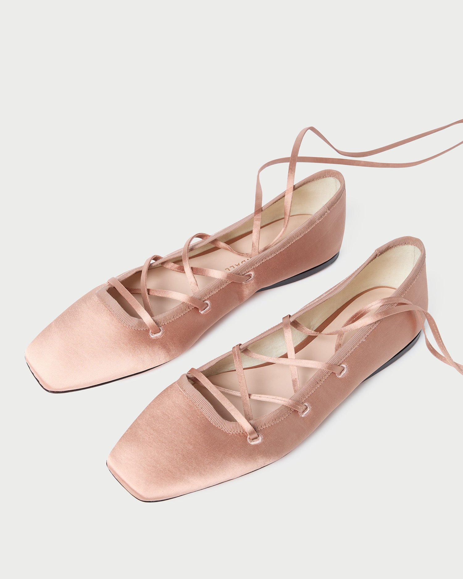 Louisa Blush Lace-Up Ballet Flat Flats Footwear