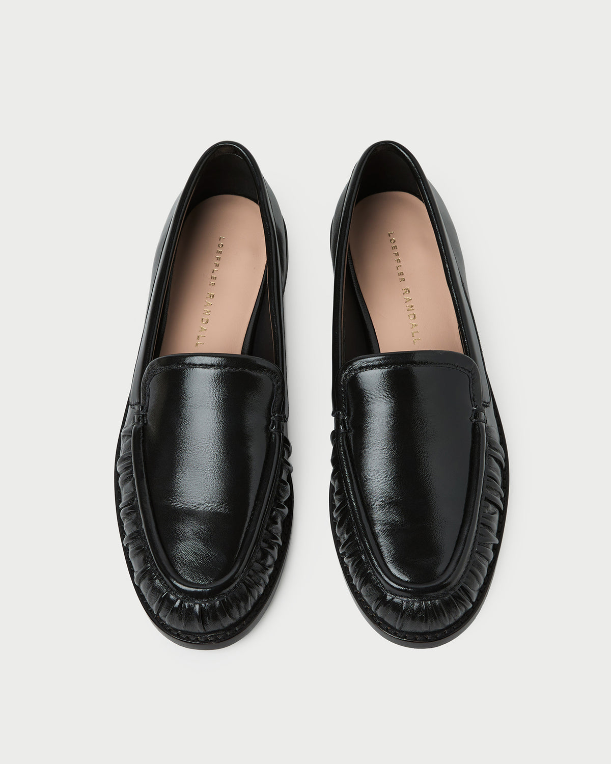 Lucille Black Leather Loafer in black leather.