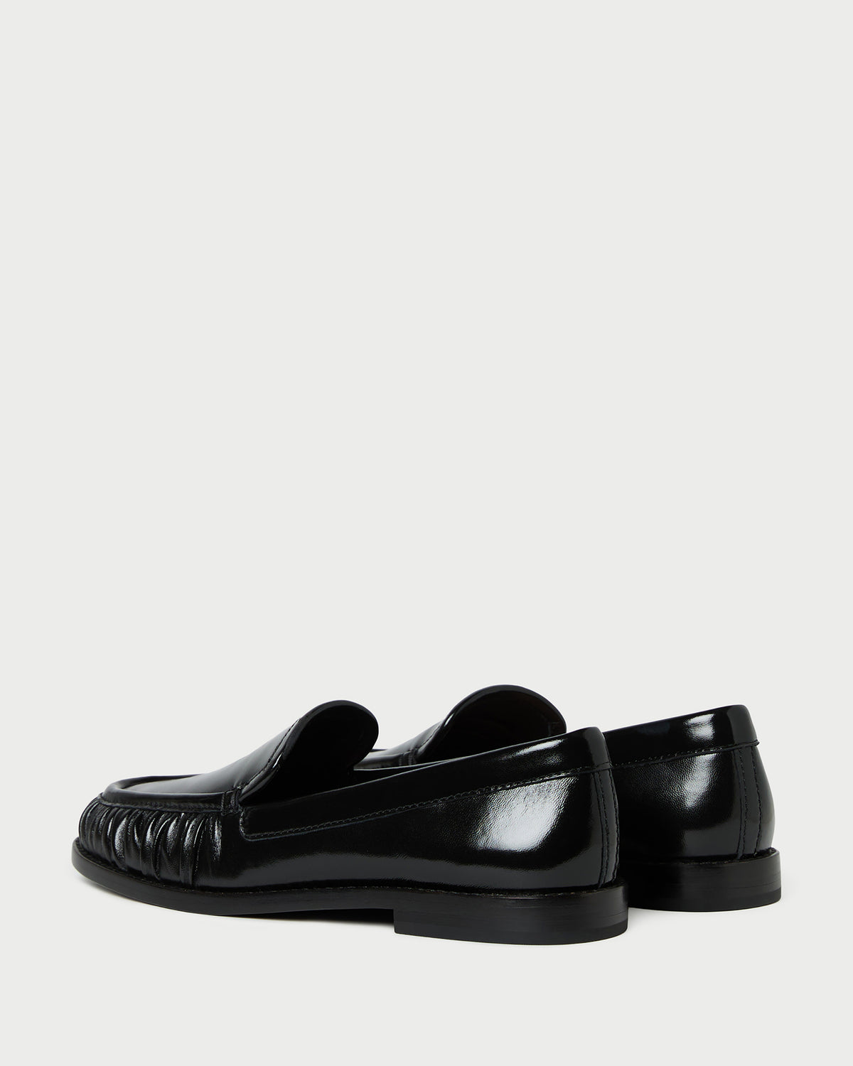 Lucille Black Leather Loafer in black leather.