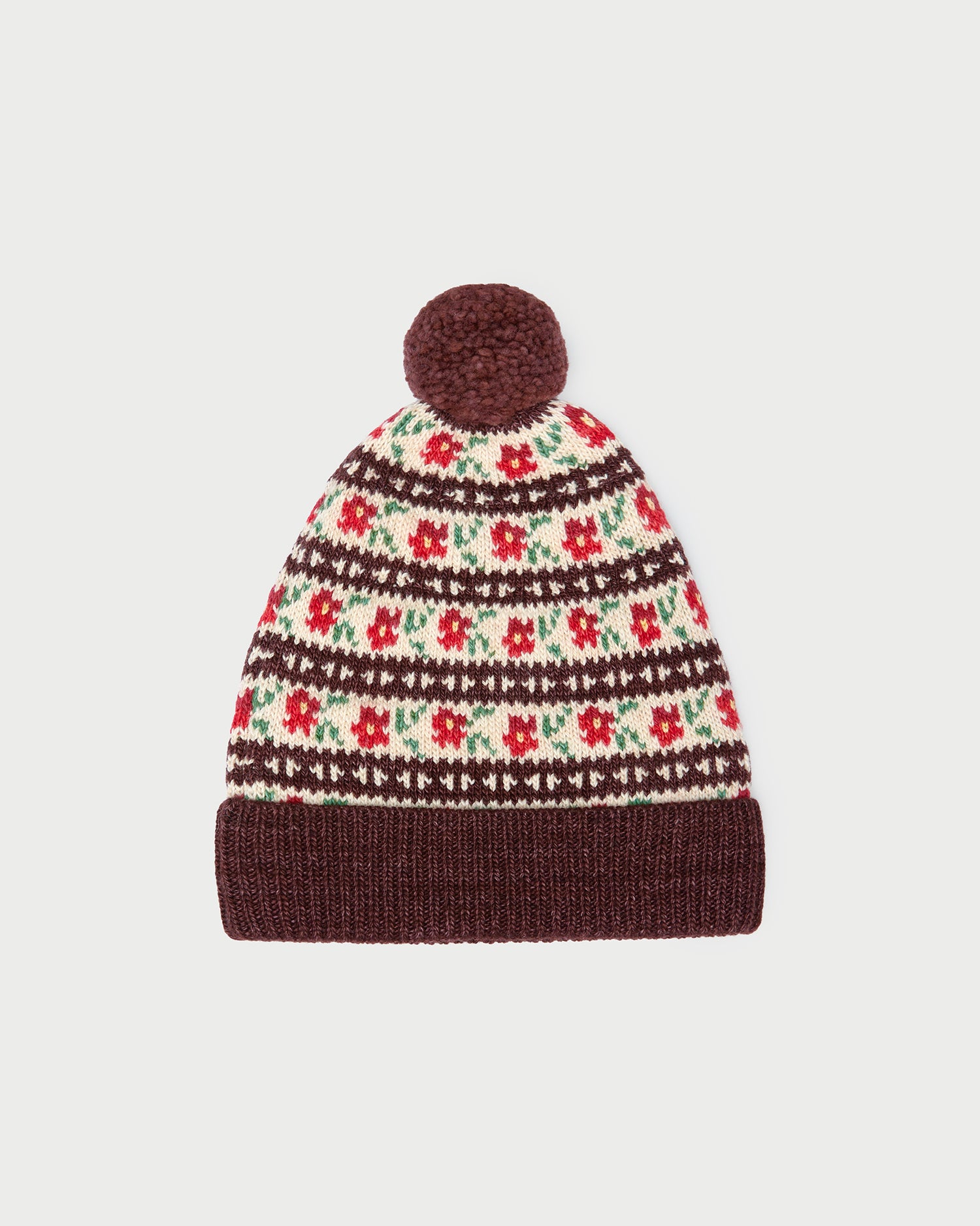 Macelyn Brown Floral Intarsia Hat | Hats | Accessories