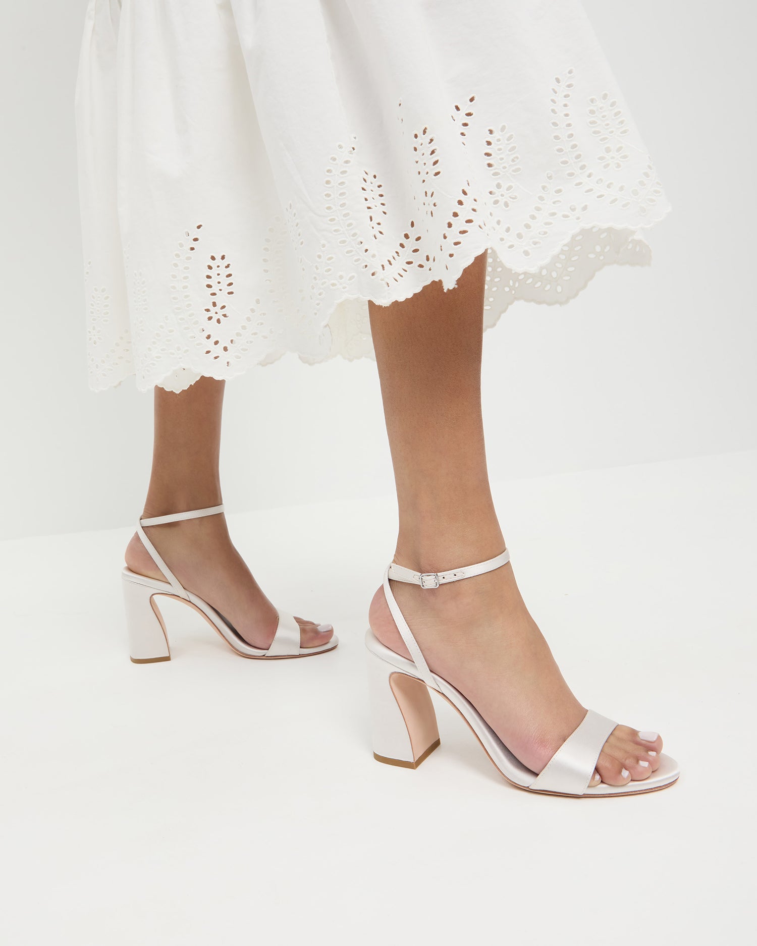 Malia Cream Curved-Heel Sandal Heeled Sandals Footwear