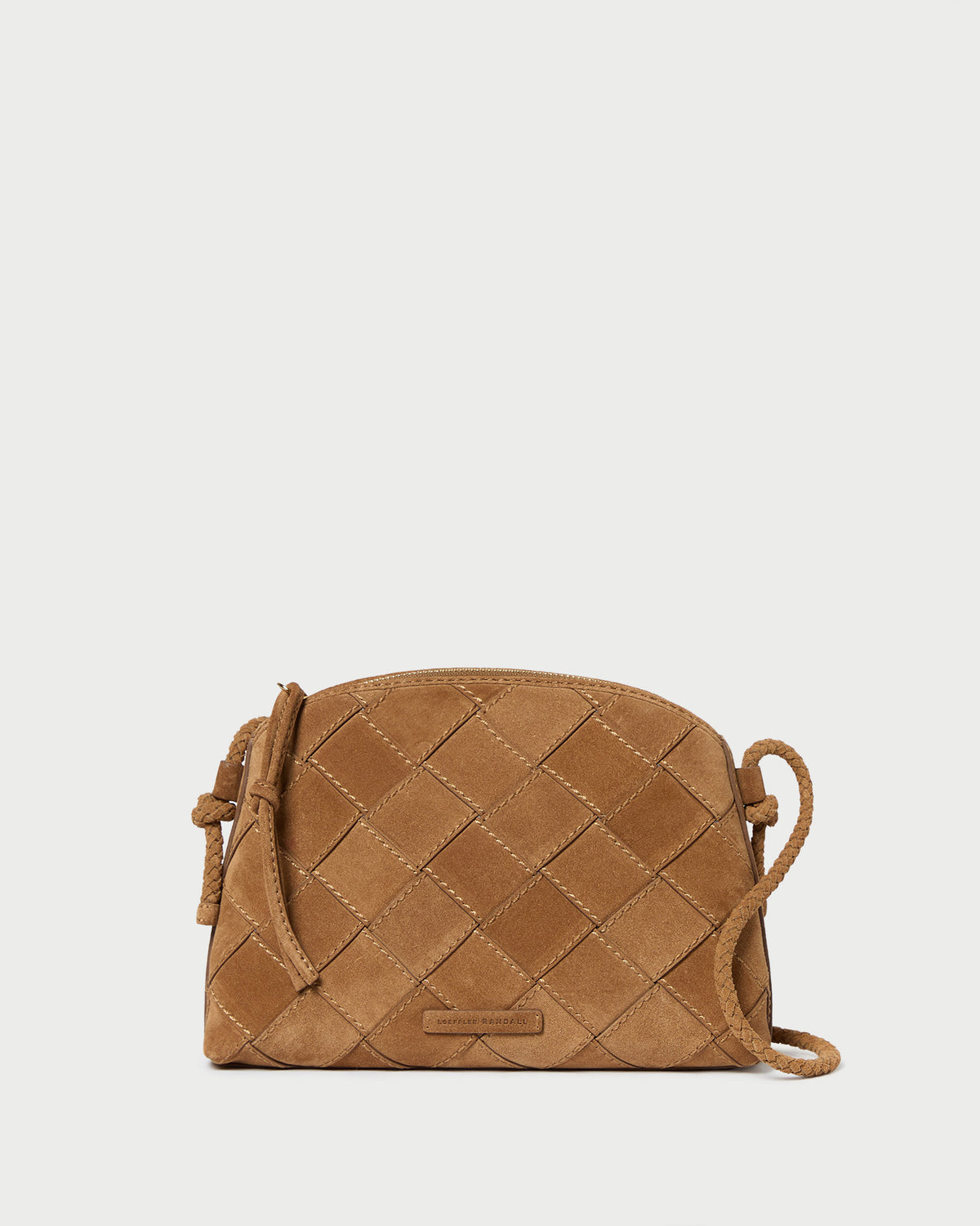 Mallory Toffee Woven Suede Crossbody | Crossbodies | Handbags