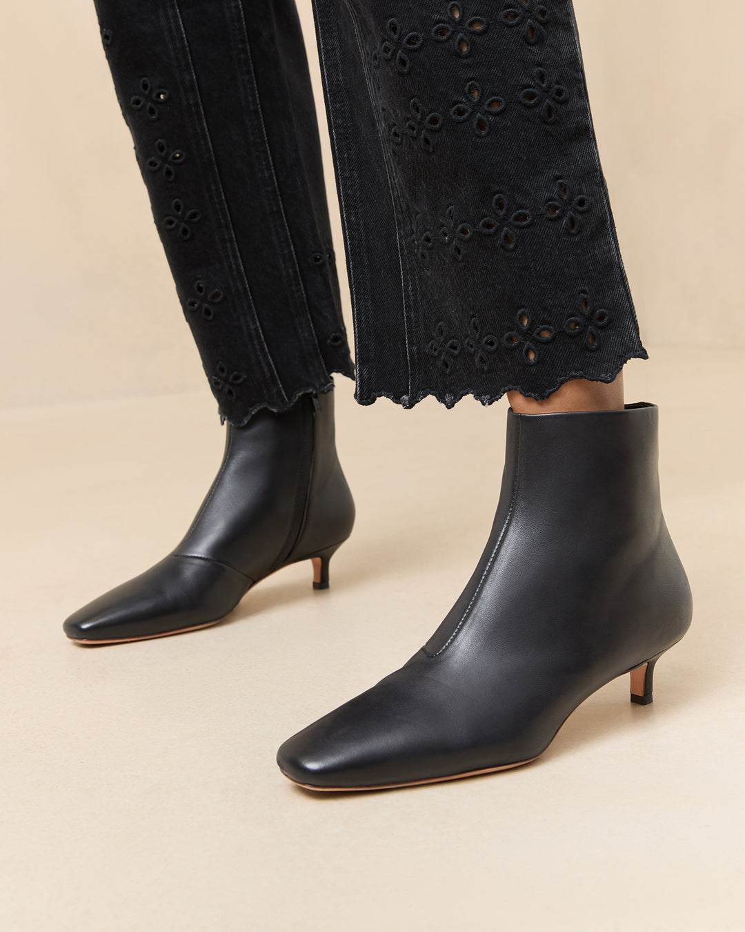marcella flex snake embossed leather ankle boot