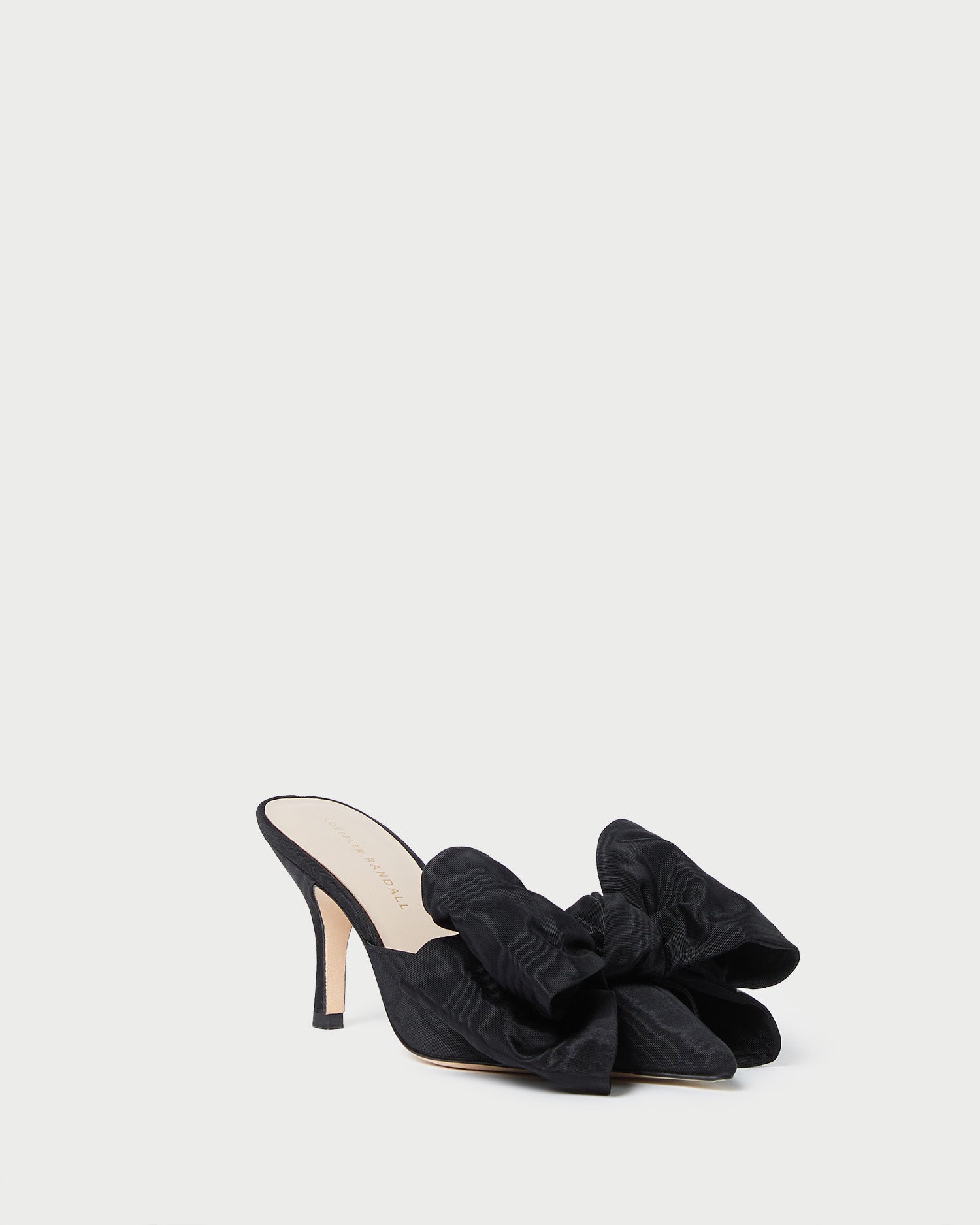 Margot Black Moiré Bow Mule Pumps Footwear
